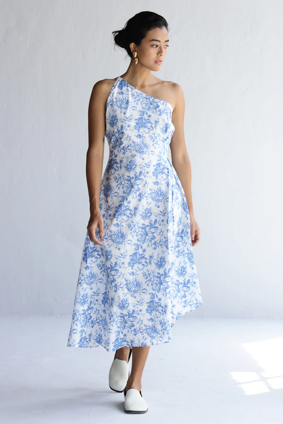 Amelie Dress in Blue Orchid Print
