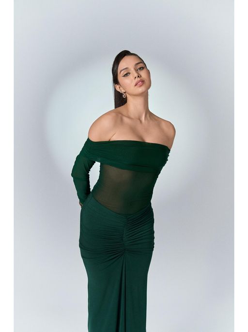 Green Jolene Sheer Top by Label Frow