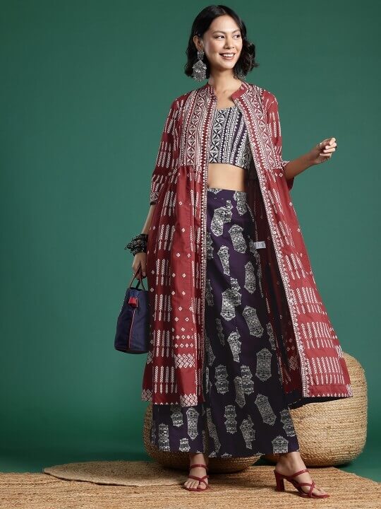 Motifs Print Pure Cotton Ethnic Co-Ords by Sangria