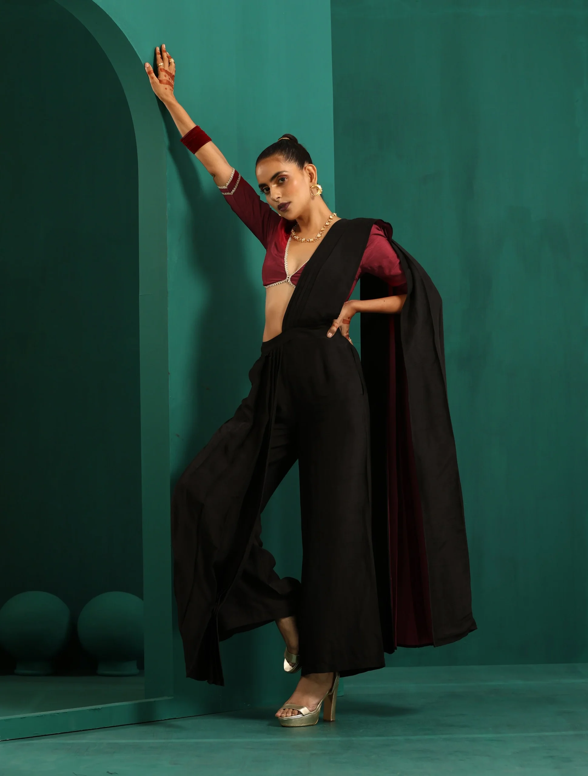 Silk Palazzo Saree (Ready-to-Wear)