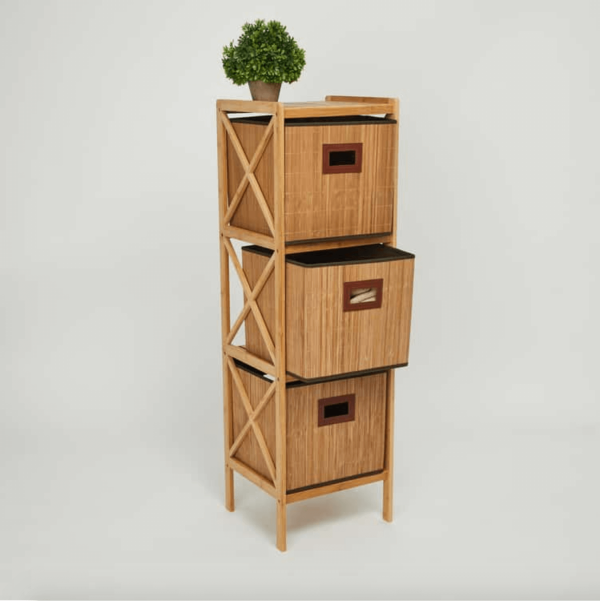 Omnia Brookline 3-Drawer Bamboo Cabinet