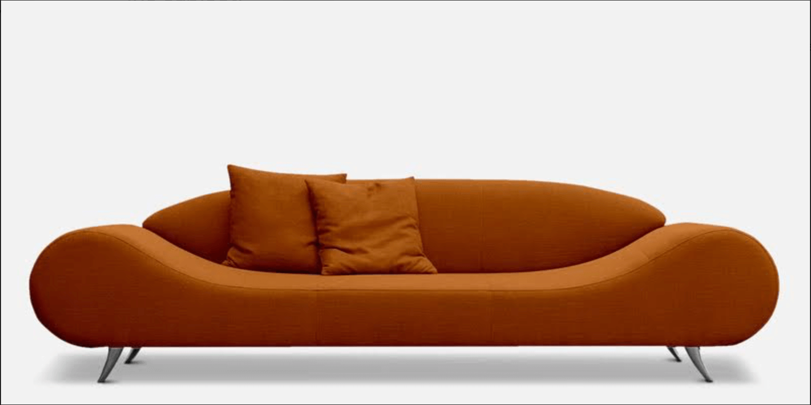 3-Seater Fabric Sofa in Orange