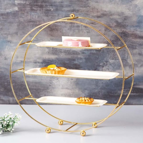 3-Tier, Iron Buffet Organizer in Gold