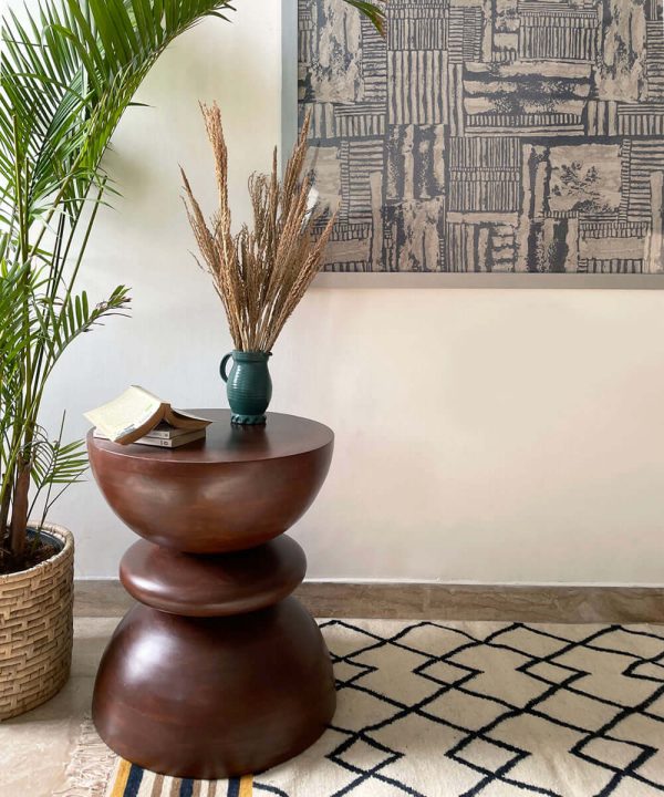 Acacia Hard Wood Three-Layer Side Table