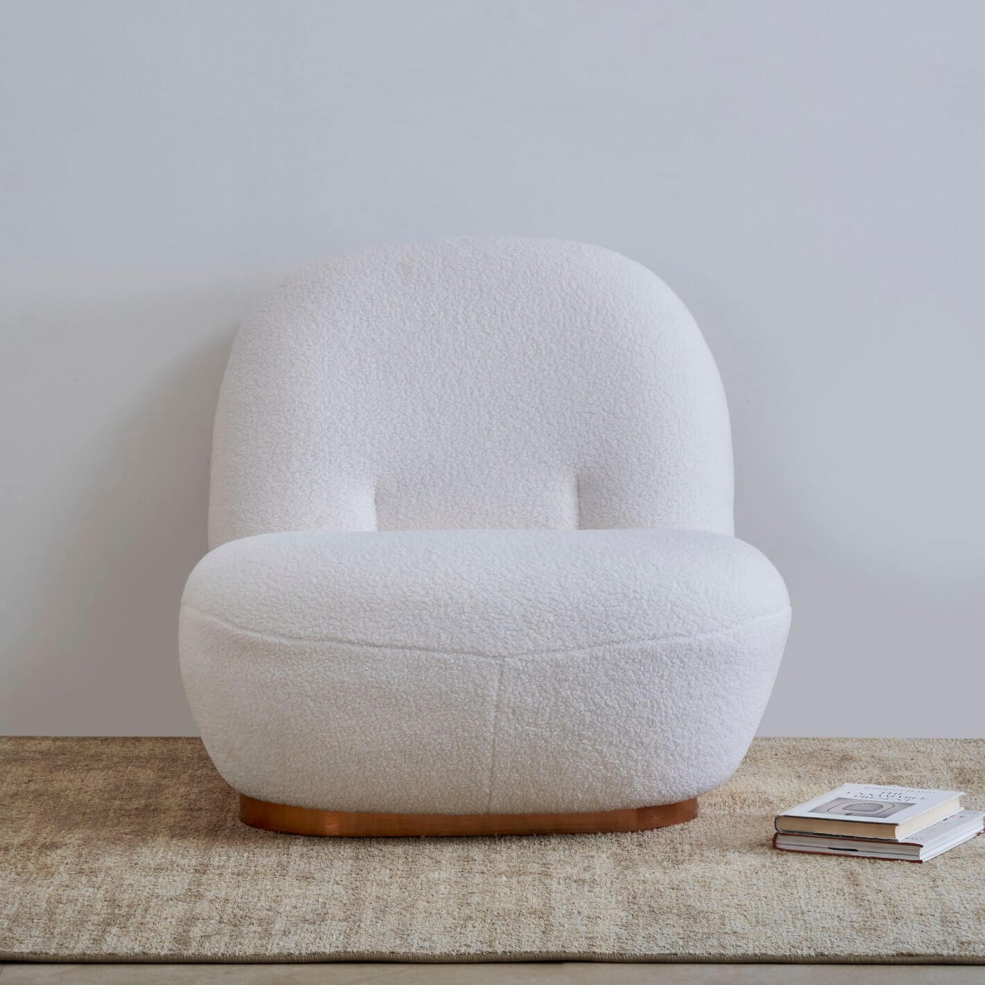 Accent Chair in Fleece Velvet Fabric, White, Serenity