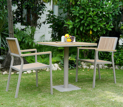 Aluminium Outdoor Table and 2 Chairs Set, Mayfield