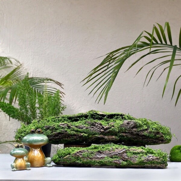 Artificial Moss Wood Branch, Large or Medium Size