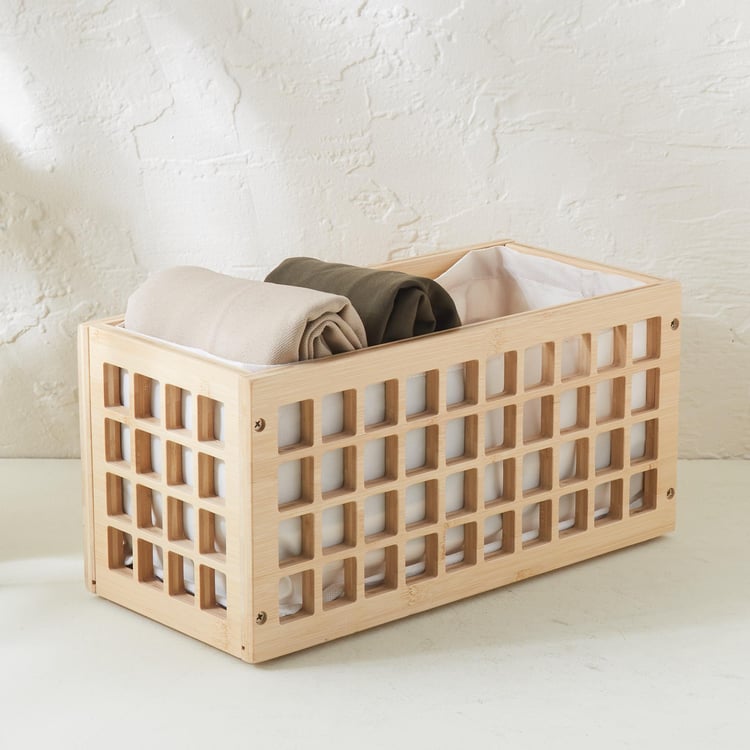 Bamboo Basket with Cloth Bag, Regan York