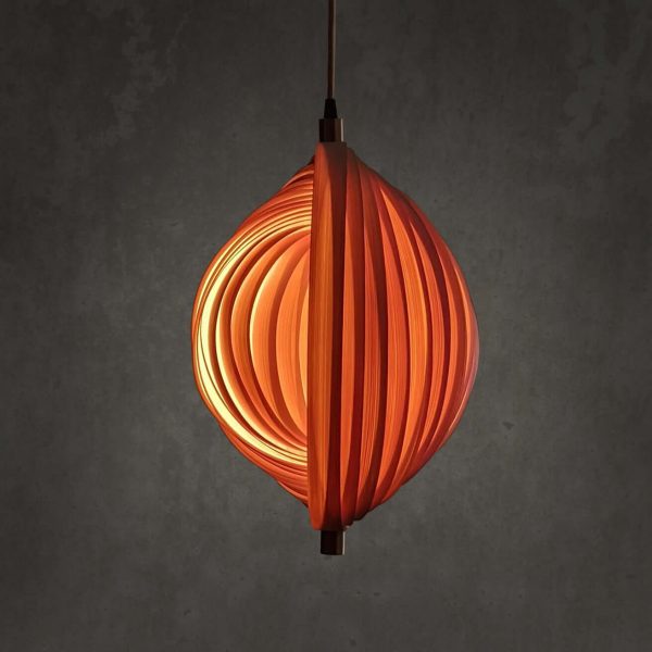 Bamboo, Seashell Shaped Pendant Lamp