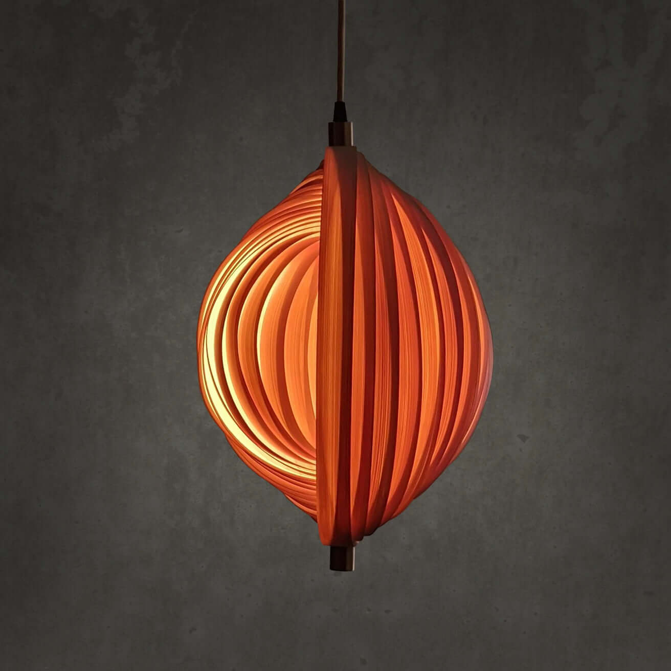 Bamboo, Seashell Shaped Pendant Lamp
