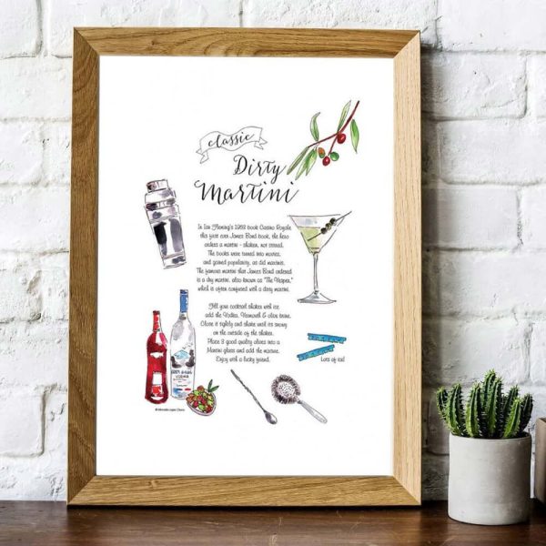 Bar Wall Art Print (Without Frame) - Dirty Martini