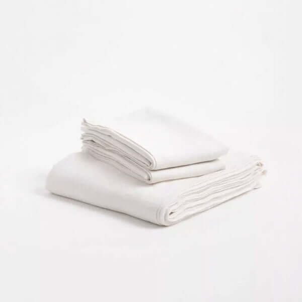 Bed Sheet Set in Pure Linen (different sizes), Solid White