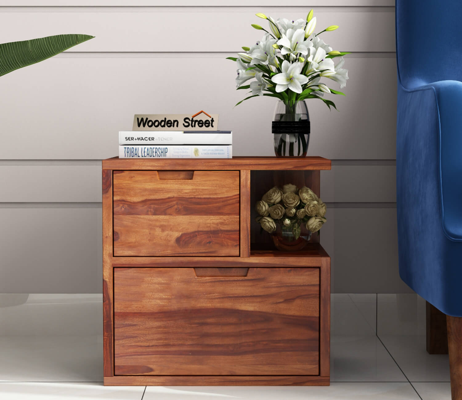 Bedside Table in Honey Finish