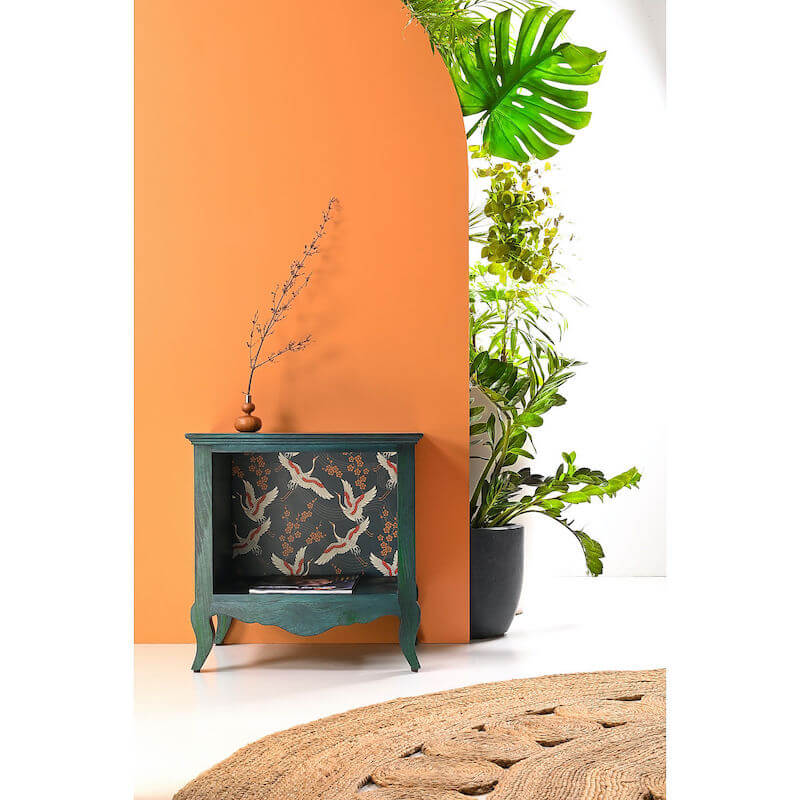 Bedside Table with Print Design, Oriental