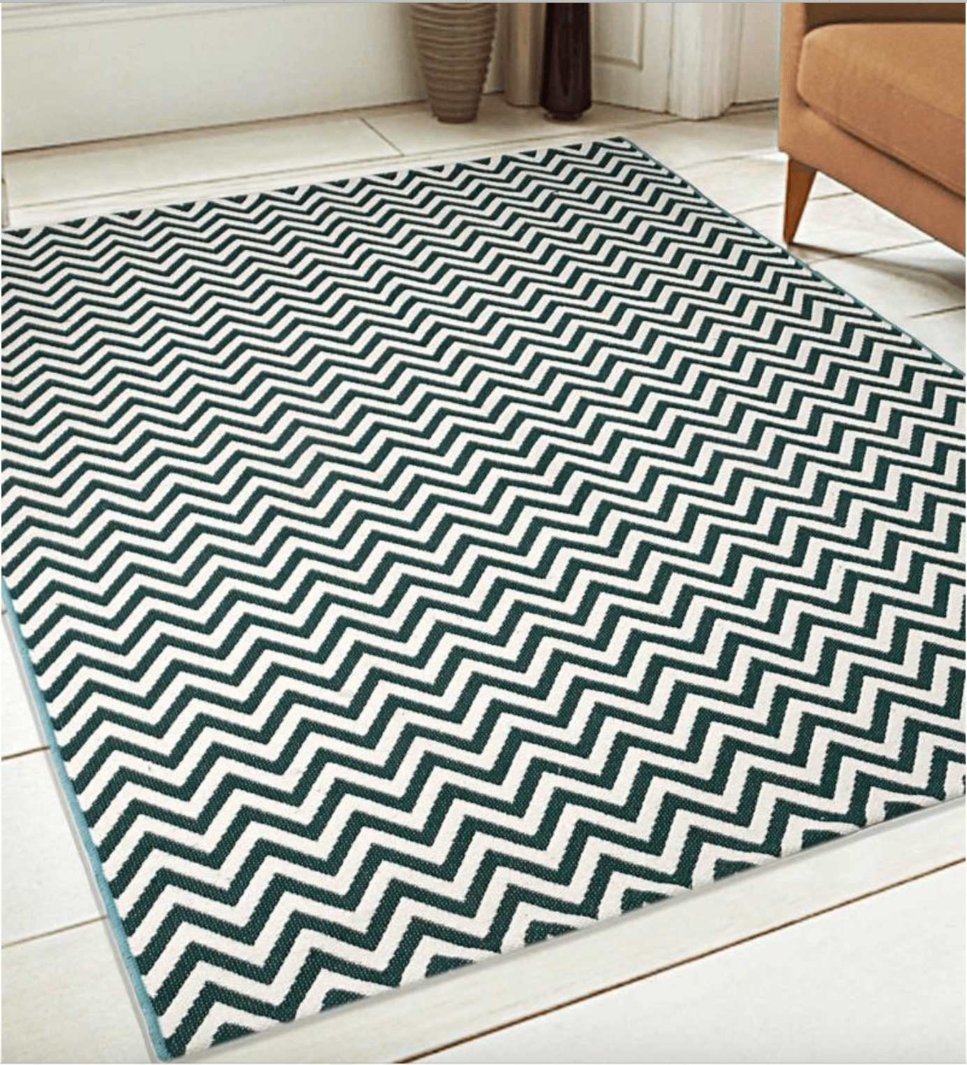 Black and White Handwoven Carpet