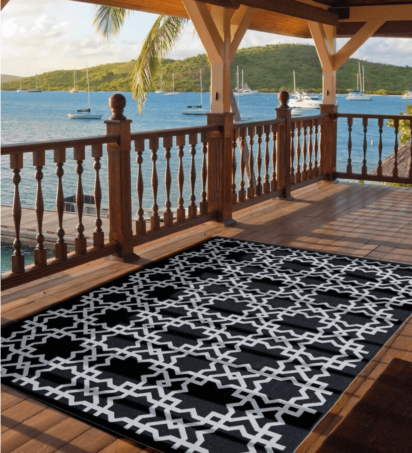 Black and White Machine-made Carpet