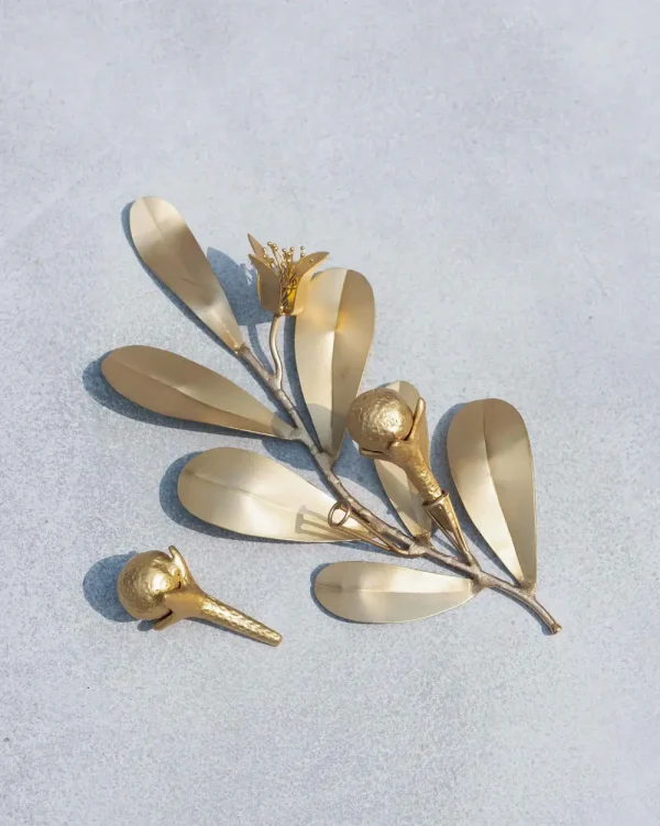 Brass and Aluminium Clove-Shaped Salt & Pepper Shaker