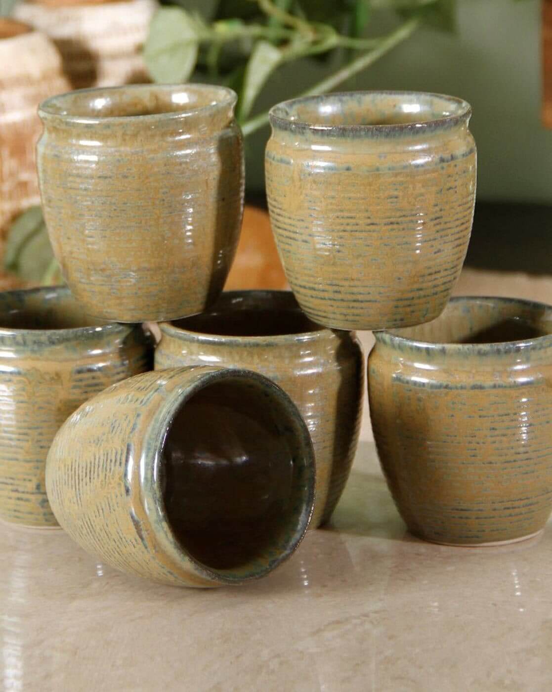Brown Ceramic Kulhads, Set of 6 by Unravel India