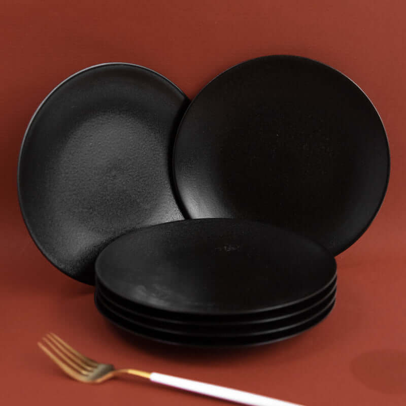 Ceramic, Matte-Finish, Rustic Style Starter Plates, Set of 4