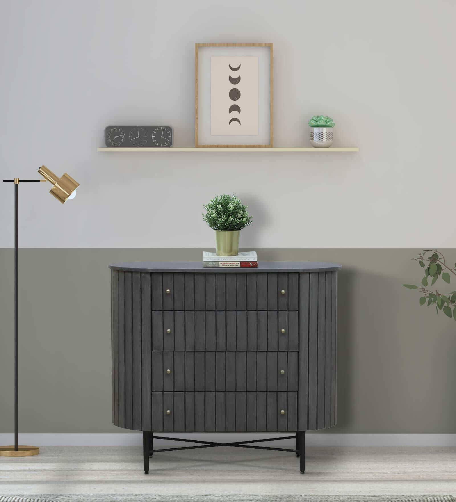 Chest of Drawers in Solid Wood, Grey
