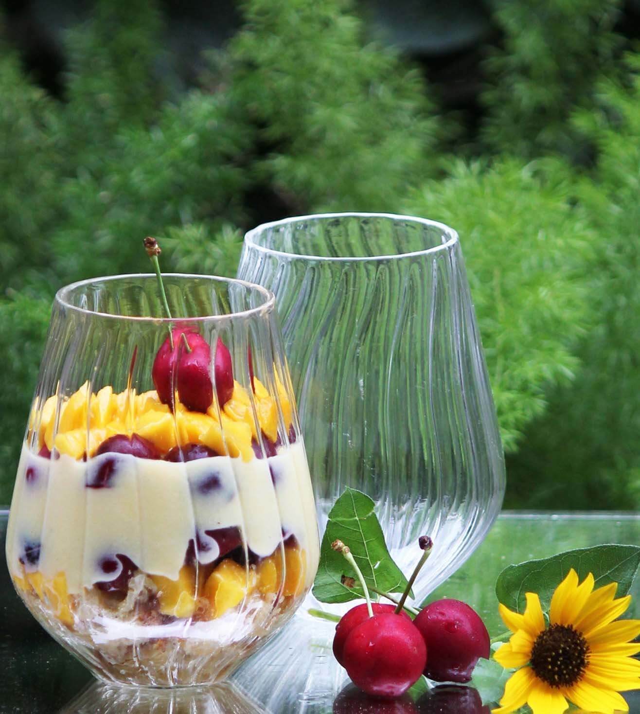 Clear, Stemless Borosilicate Glass