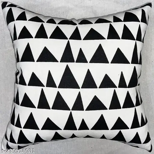 Cotton Cushion Cover with Triangle Print, Set of 5