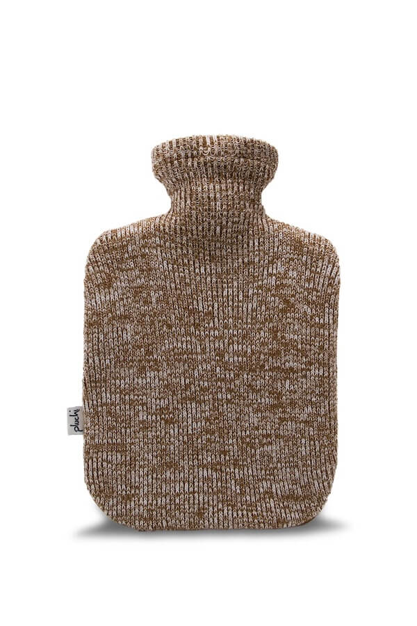 Cotton, Knit Hot Water Bottle Cover in Dark Grey, Ece