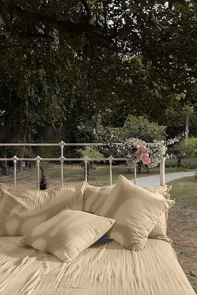 Cotton, Quilted Bedspread in Beige (set of 3)