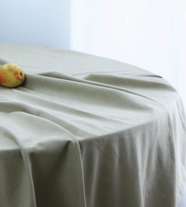 Cotton Table Cover in Taupe