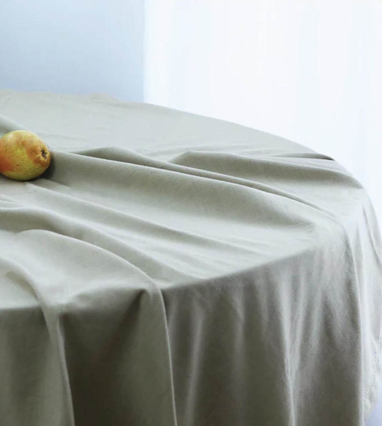 Cotton Table Cover in Taupe