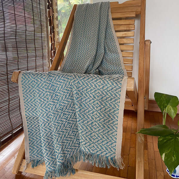 Cotton Throw in Moon Blue