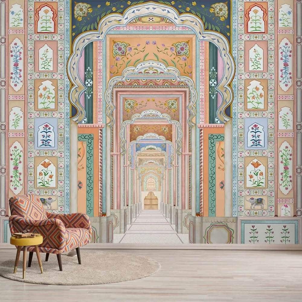 ‘Dilli Darbar’ Wallpaper in Multicolour