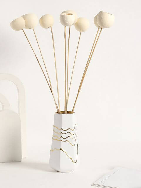 Dried Ball Cup Decorative Bouquet, White