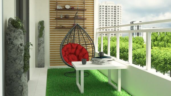 Egg-Shaped Swing in Black