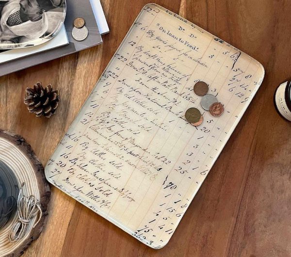 Enamel Tray With Invoice Lettering, Khaata