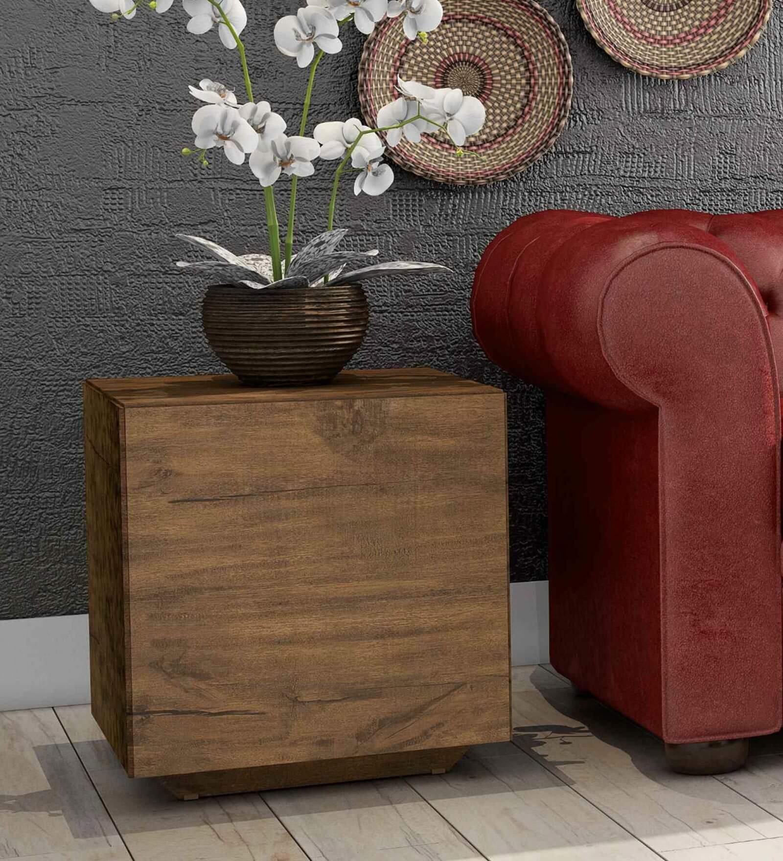 End Table in Matte Finish, Brown