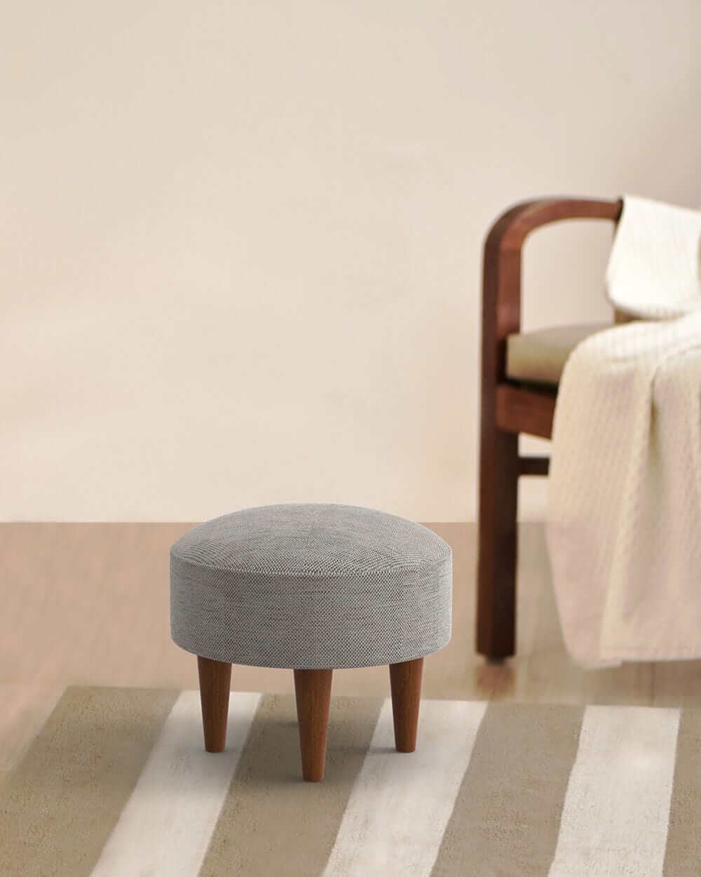 Fabric Foot Rest in Grey