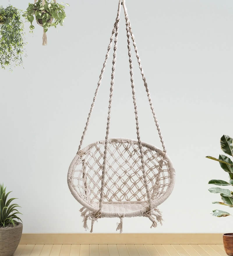 Fabric Swing in Off-White Color