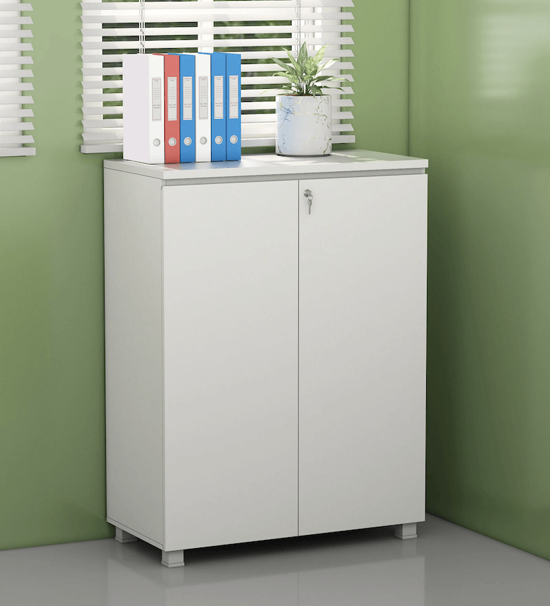 Filing Cabinet with Lock in Everest White, SOS