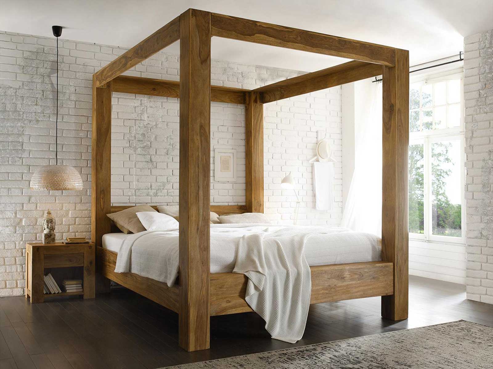 Four-Poster Sheesham Wood Bed #1, Nairobi