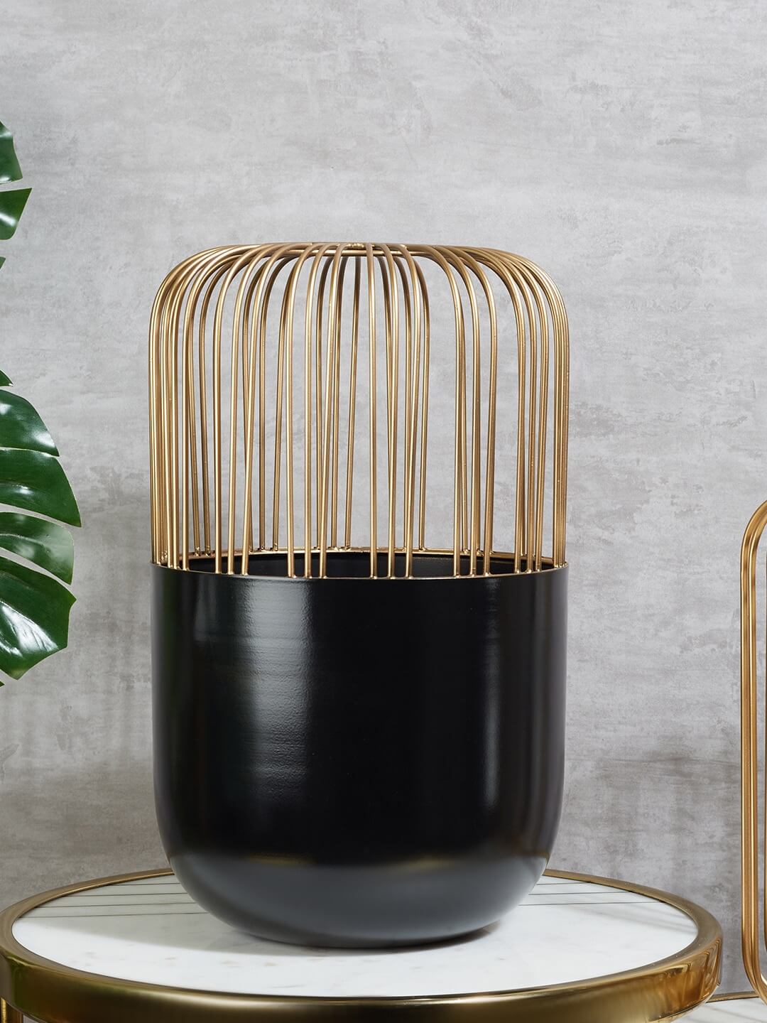 Gold and Black Metallic Vase