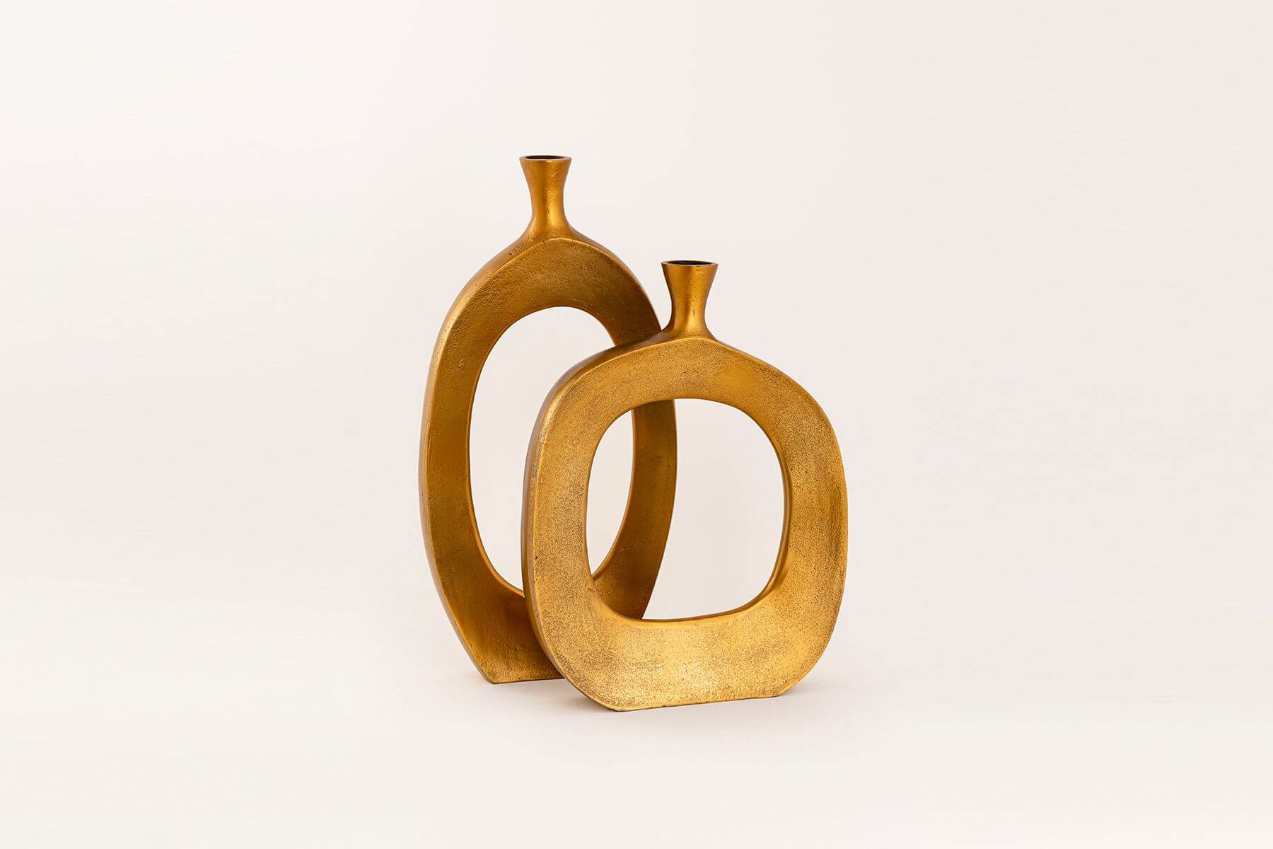 Hallow Vases, Set of 2 in Gold