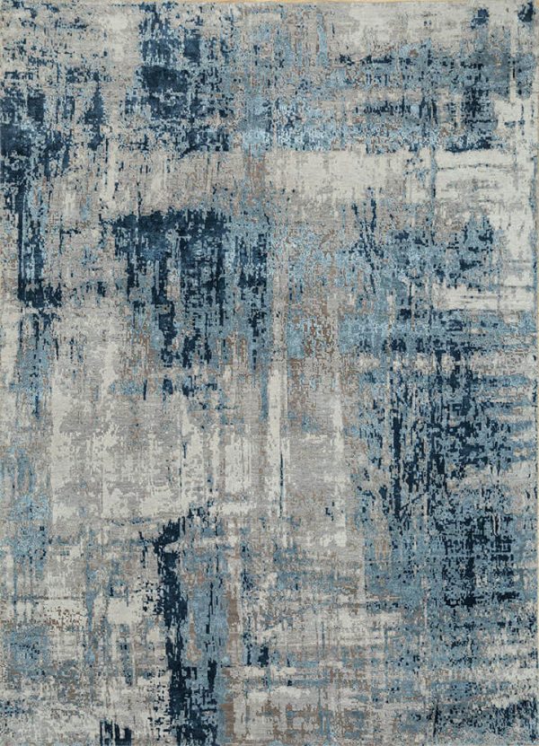 Hand Knotted Rug made of Bamboo and Silk, Uvenuti