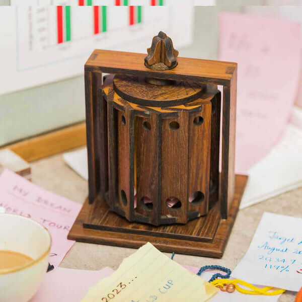 Hand-made, Reclaimed Teak Wood Rustic Wheel (Affirmation/Attraction)