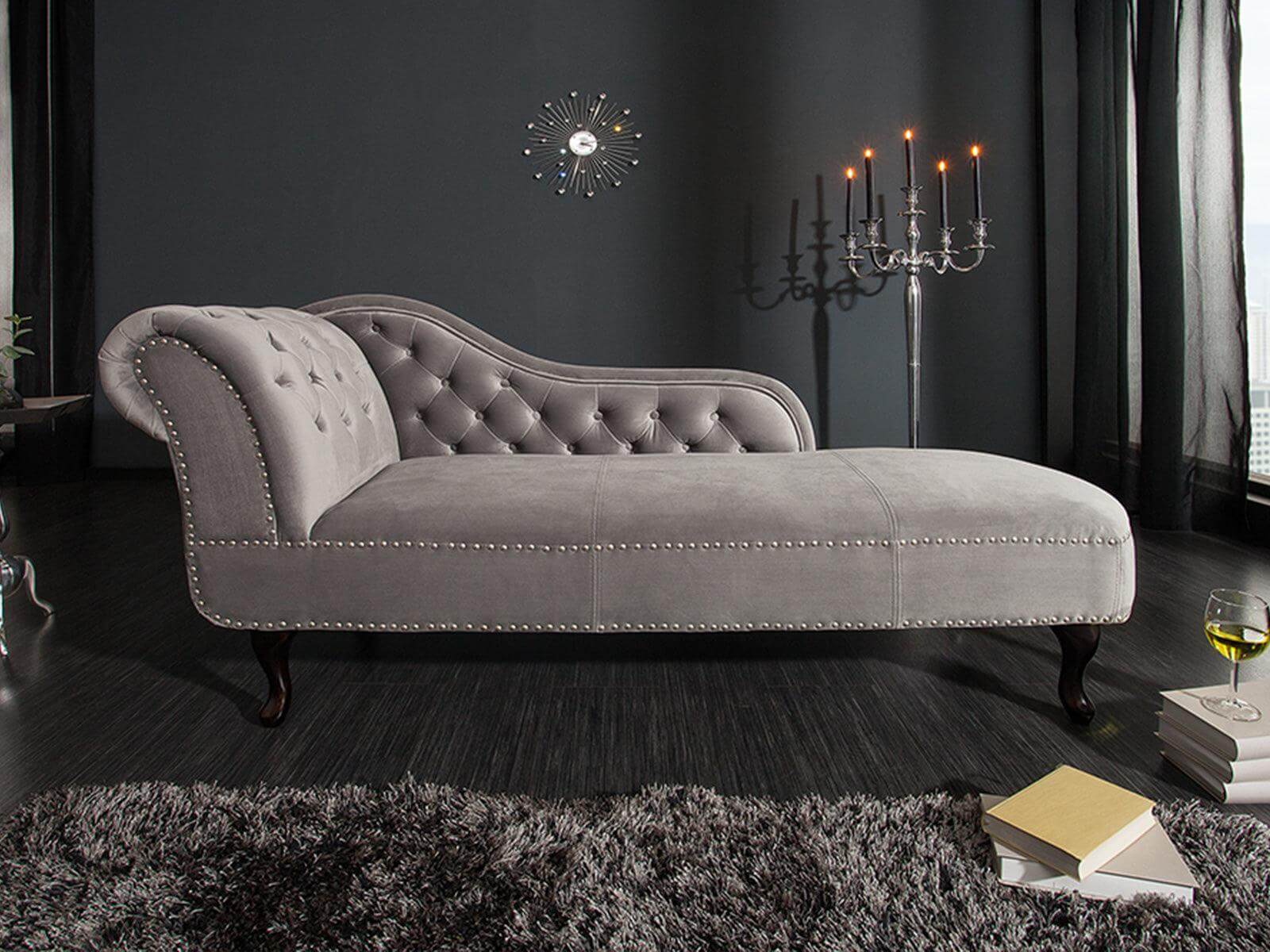 Handcrafted Vintage Silver Grey Lounge Sofa, Chesterfield