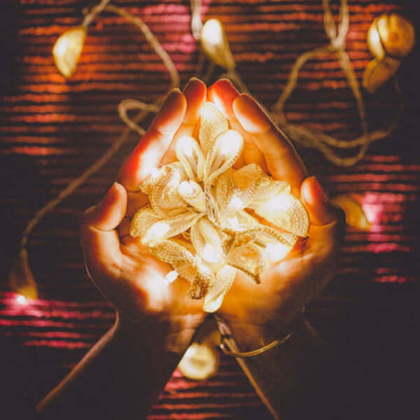 Handmade Crochet Flower Shaped Led String Lights