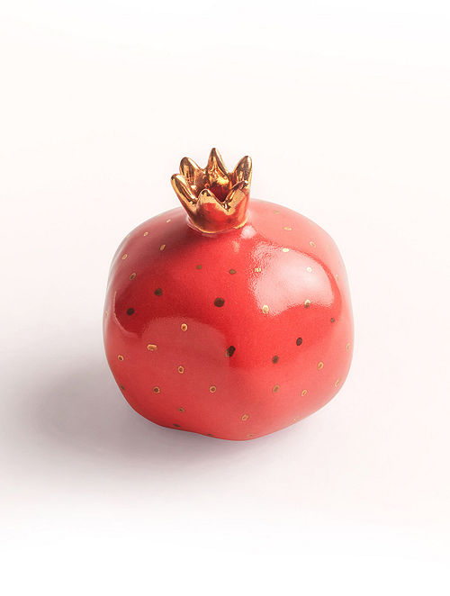 Handmade, Stoneware Red Pomegranate