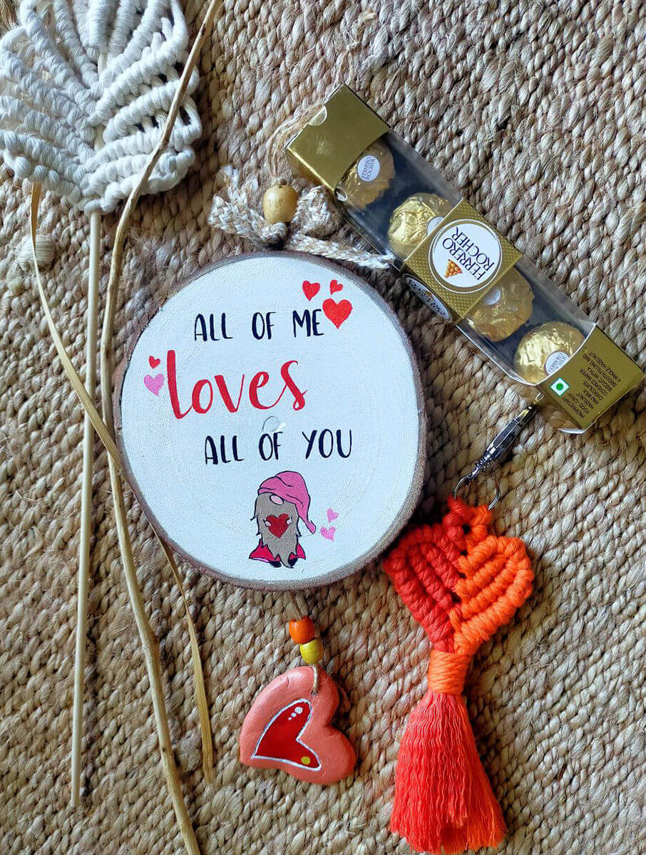 Handpainted Wooden Wall Hanging Decor, White