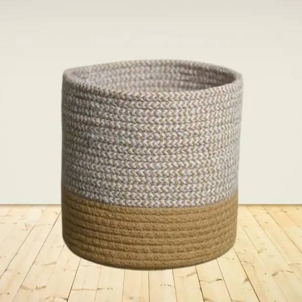 Handwoven Jute Basket in Brown and Beige (Sizes Available)