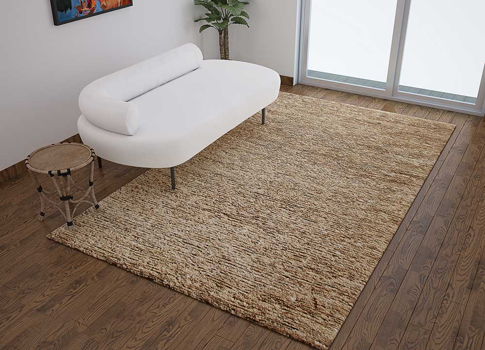 Jute and Hemp Hand-Knotted Rug in Cloud White